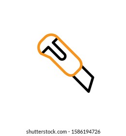 Cutter icon. Line and two colour design template