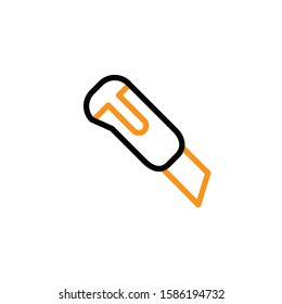 Cutter icon. Line and two colour design template