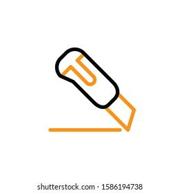 Cutter icon. Line and two colour design template