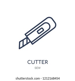 Cutter icon. Cutter linear symbol design from Sew collection. Simple outline element vector illustration on white background.