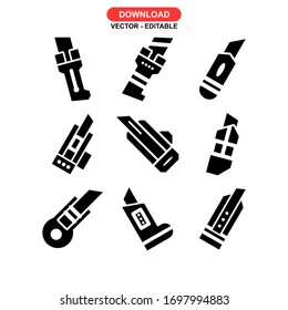 icono de cortador o logotipo símbolo de signo aislado ilustración vectorial - Colección de iconos vectoriales de estilo negro de alta calidad
