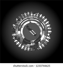 cutter icon on grey camouflaged pattern