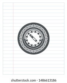 cutter icon pencil effect. Vector Illustration. Detailed.