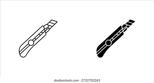 Cutter-Symbolsatz, Vektorgrafik auf weißem Hintergrund