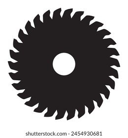 Cutter icon, silhouette, vector. Saw blade icon. Circular saw blade isolated on white background. Saw Wheel icon design. Vector illustration