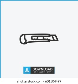 cutter icon. simple outline cutter vector icon. on white background.
