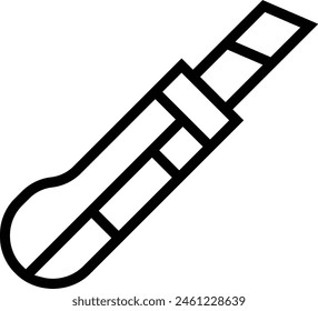 icono de herramienta de corte. Diseño de estilo lineal delgado aislado sobre fondo blanco