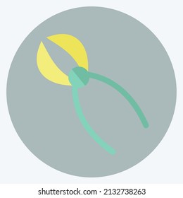 Cutter Icon in trendy flat style isolated on soft blue background