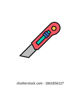 cutter icon vector filled outline. colored tool icon. isolated on white background