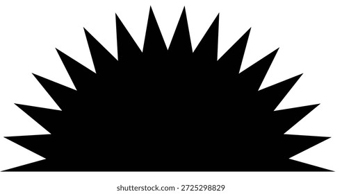 Ícone cortador Ilustração vetorial de uma silhueta preta de um barco e um chapéu com uma folha de palmeira e design de elemento de sol em um fundo branco