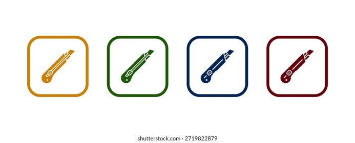 cutter icon vector illustration. cuter in different color design concept.
