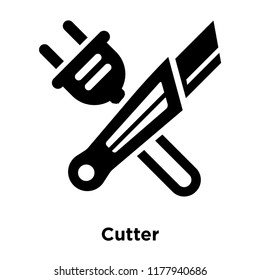 Cutter icon vector isolated on white background, logo concept of Cutter sign on transparent background, filled black symbol