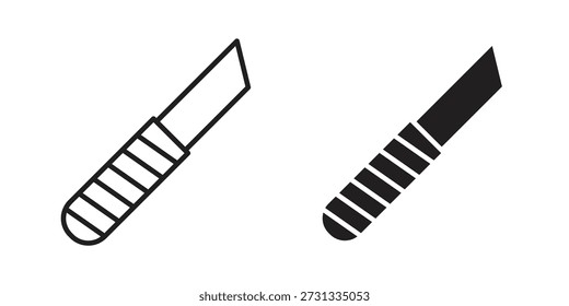Ícones de corte no plano de fundo branco. Sinal de vetor de linha, símbolo para web e celular