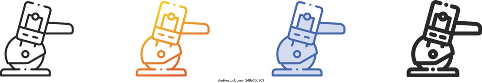 cutter icon.Thin Linear, Gradient, Blue Stroke and bold Style Design Isolated On White Background