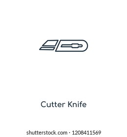 Cutter Knife concept line icon. Linear Cutter Knife concept outline symbol design. This simple element illustration can be used for web and mobile UI/UX.