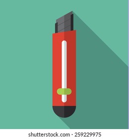 Cutter knife flat icon design