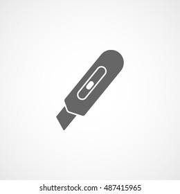 Cutter Knife Flat Icon On White Background