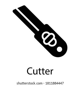 cutter, knife glyph icon, glyph vector design