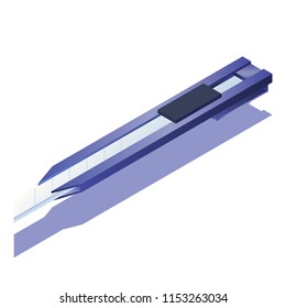 Cutter knife gradient vector illustration in isometric design