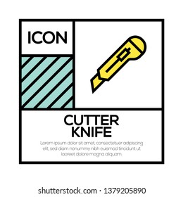 CUTTER KNIFE ICON CONCEPT