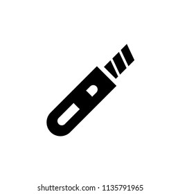 Cutter knife icon logo illustration.