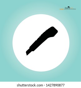 Cutter knife icon on background.Vector illustation.