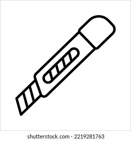 cutter knife icon on white background