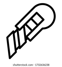 Cutter knife icon. Outline cutter knife vector icon for web design isolated on white background