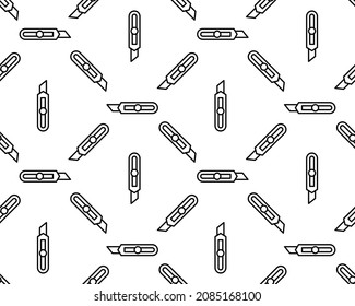 Cutter knife icon pattern seamless isolated on white background. Editable filled Cutter knife icon. Cutter knife icon pattern for web and mobile