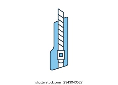cutter knife icon. Icon related to stationery. flat line icon style. Simple vector design editable