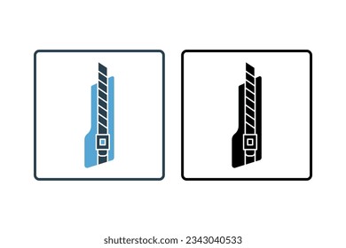 cutter knife icon. Icon related to stationery. solid icon style. Simple vector design editable