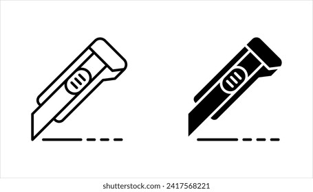 Cutter cuchillo, Cutter conjunto de iconos para el diseño del sitio web. ilustración vectorial sobre fondo blanco