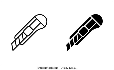 Cutter knife, Cutter icon set for website design. vector illustration on white background