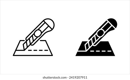 Cutter knife, Cutter icon set for website design. vector illustration on white background