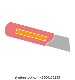 cutter knife icon, simple flat style, illustration, logo sign symbol pictogram template, for ui or ux isolated on white for mobile app, editable
