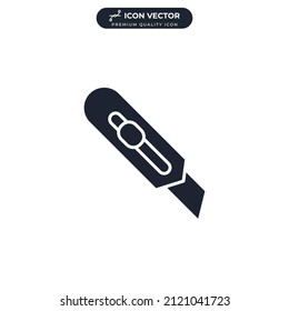 Cutter knife icon symbol template for graphic and web design collection logo vector illustration