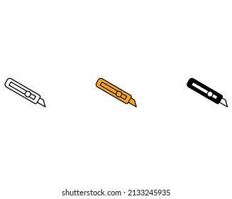  cutter knife  icon symbol vector elements for infographic web