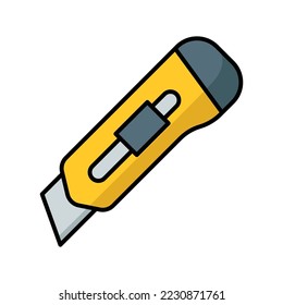 cutter knife icon vector design template in white background