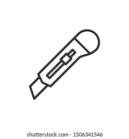 Cutter Knife Icon Vector Illustration.
