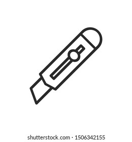 Cutter Knife Icon Vector Illustration.
