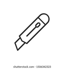 Cutter Knife Icon Vector Illustration.