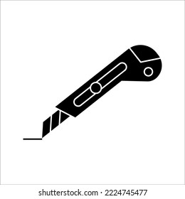 Ilustración de vectores de icono de Cutter Knife, en fondo blanco.