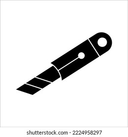 Ilustración de vectores de icono de Cutter Knife, en fondo blanco.