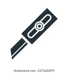 Cutter knife icon vector on trendy design