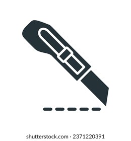 Cutter knife icon vector on trendy design
