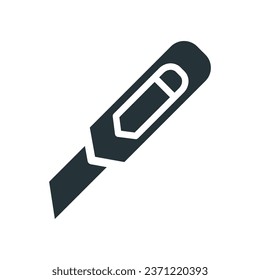 Cutter knife icon vector on trendy design