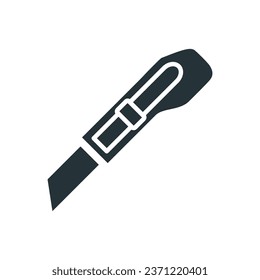Cutter knife icon vector on trendy design