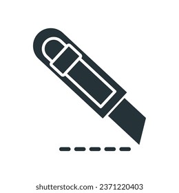 Vector de icono de cuchilla de corte en el diseño de moda