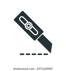 Cutter knife icon vector on trendy design