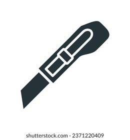 Cutter knife icon vector on trendy design